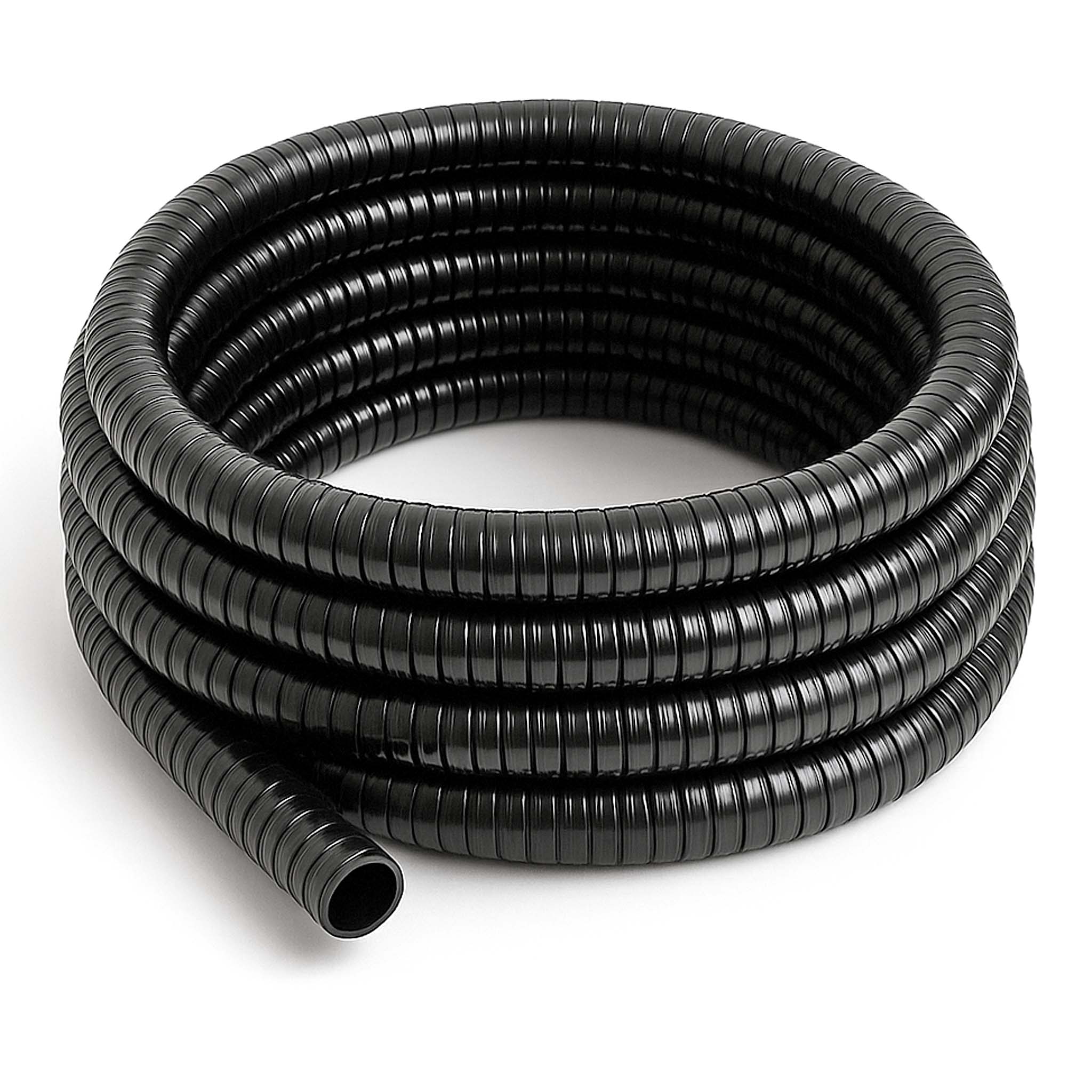 Wiltec Teichschlauch 5m Spiralschlauch 19 Mm (3/4") Schwarz, Lichtundurchlässig, Extrem Biegsam, Glatte Innenwand Saugschlauch Druckschlauch