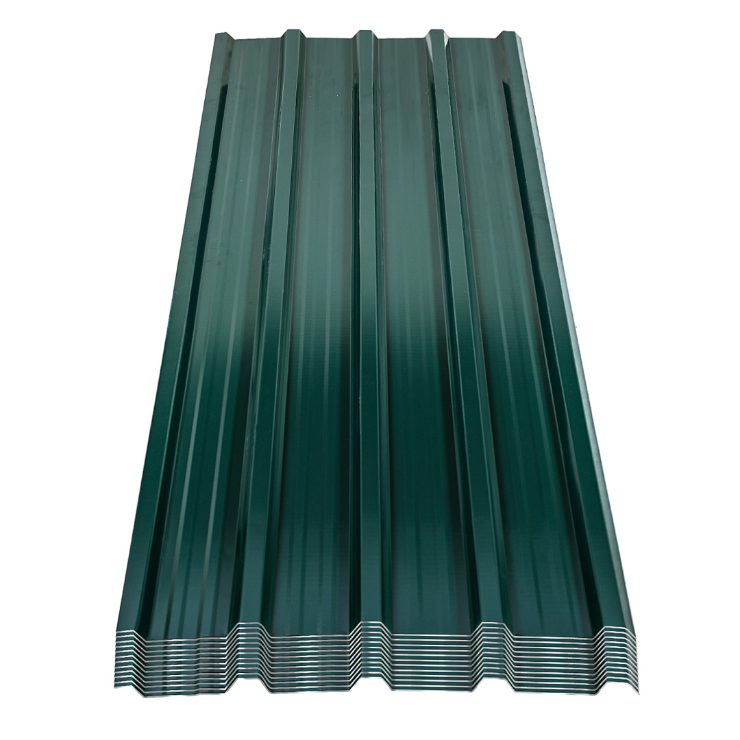 Wolketon 24 Stück Dachblech Trapezblech Profilblech Platten Aus Metall, Inkl. Schnittfester Handschuhe, 129x46 Cm, 0,25 Mm, 14 M², Grün