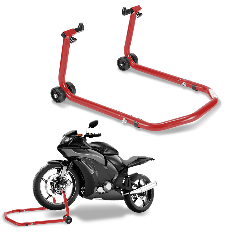 Wolketon Motorradständer U-form Für Vorderrad, Robuste Stahlkonstruktion, 20–28 Cm, Farbe Rot