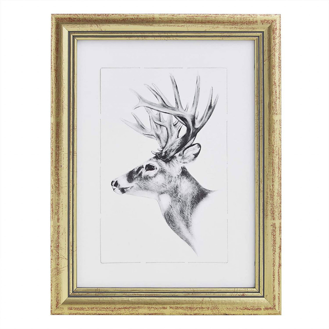 Bilderrahmen Fotogalerie, Holz Rahmen, Glasscheibe, Artos Stil Gold 18x24 Cm - Woltu