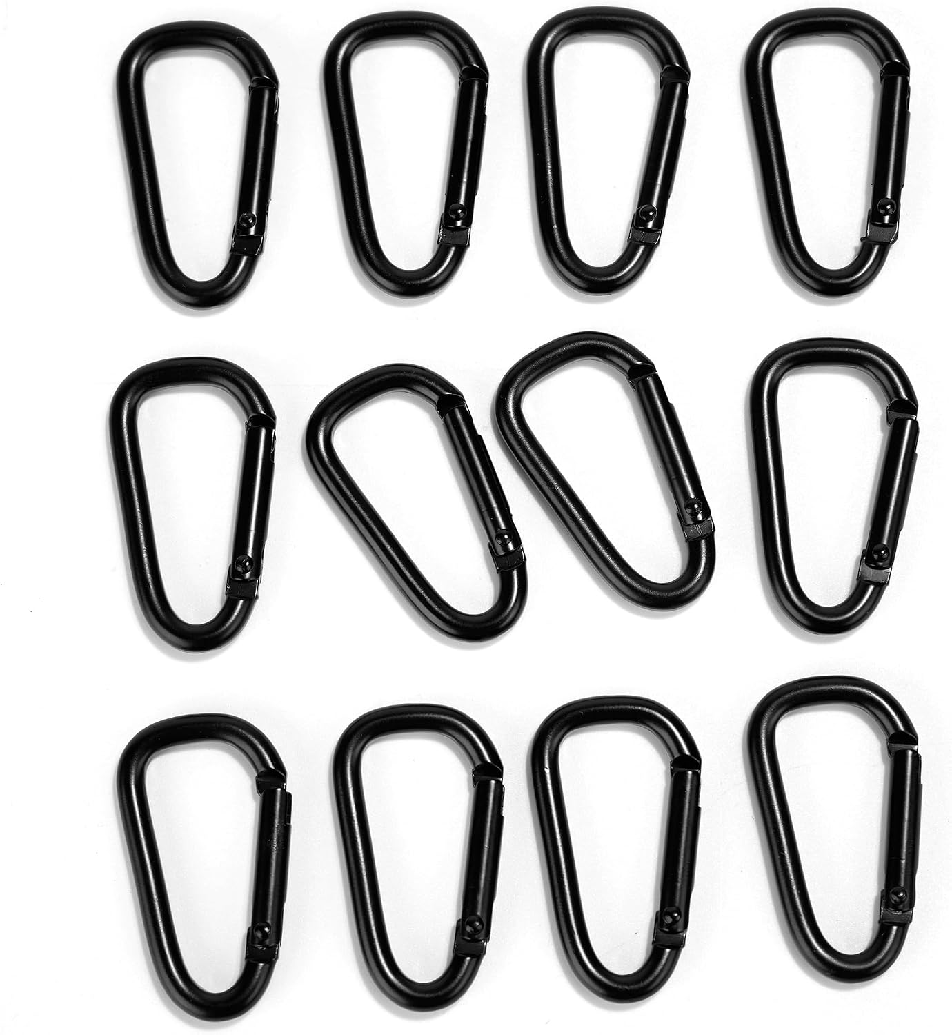 Set Mit 12 Kleinen Karabinerhaken – Aluminiumlegierung – Für Rucksäcke, Gürtel, Zum Aufhängen Von Gegenständen – Schwarz