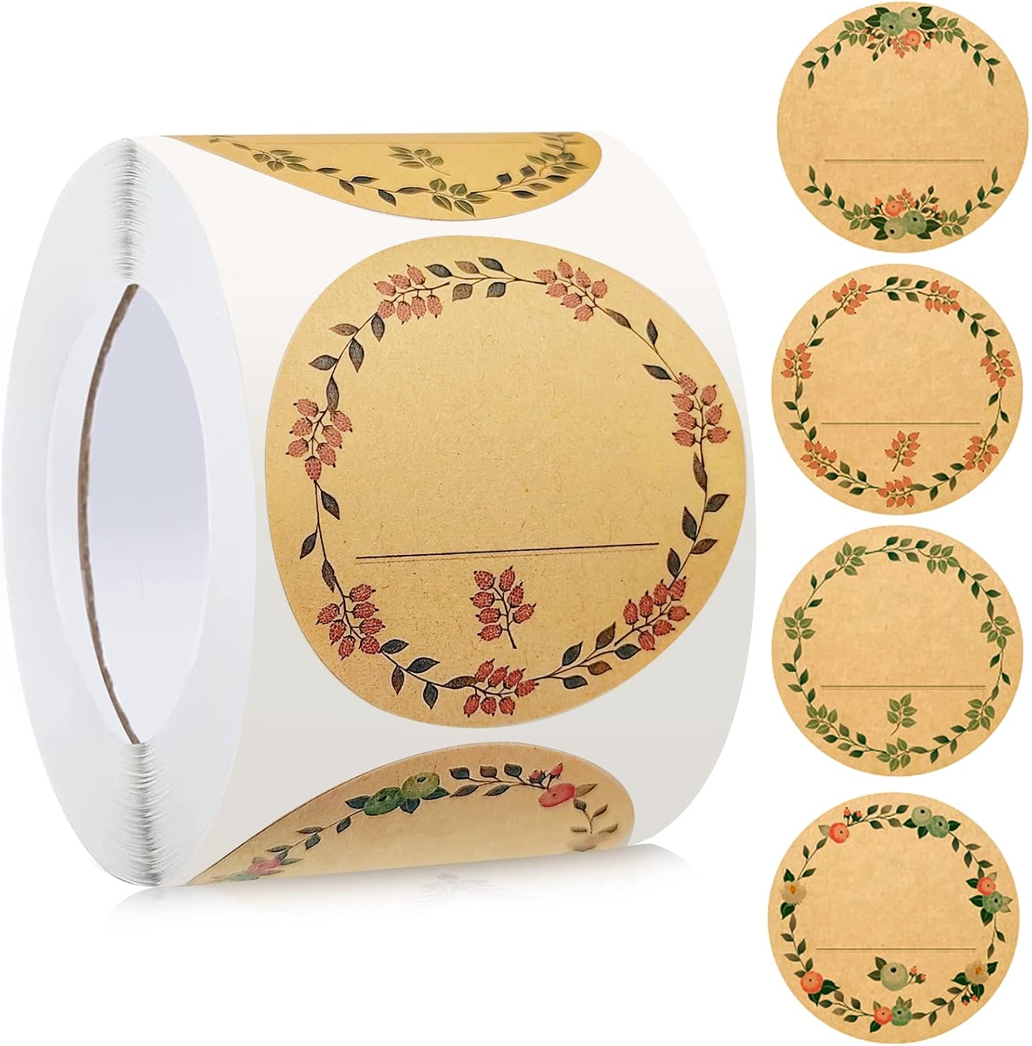 Set Mit 500 Kraftpapier-aufklebern – 5 Cm – Marmeladenglas-design – Zum Beschriften – Rund – Handgefertigt – Etiketten Für Küche, Geschenktüten, Hochzeiten