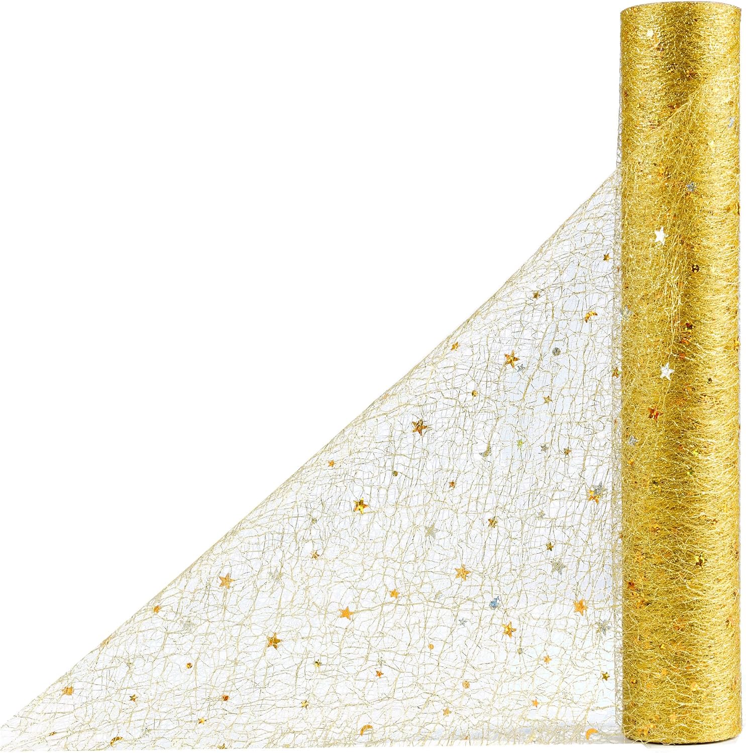 Goldener Tischläufer (28 Cm X 1000 Cm) Mit Pailletten, Weihnachtsdekoration, Stuhlschleifen, Hochzeitsdekoration Für Esszimmer, Hochzeit, Geburtstag, Party, Festlich, Glänzend