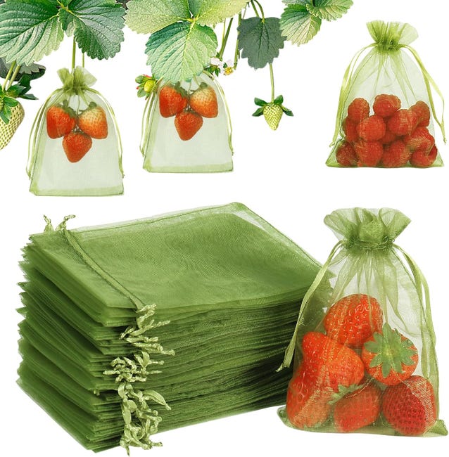 Obstschutzbeutel, 100 Stück, Grünes Obstnetz Mit Kordelzug, 13 X 18 Cm Große Abdeckung, Insektenschutz