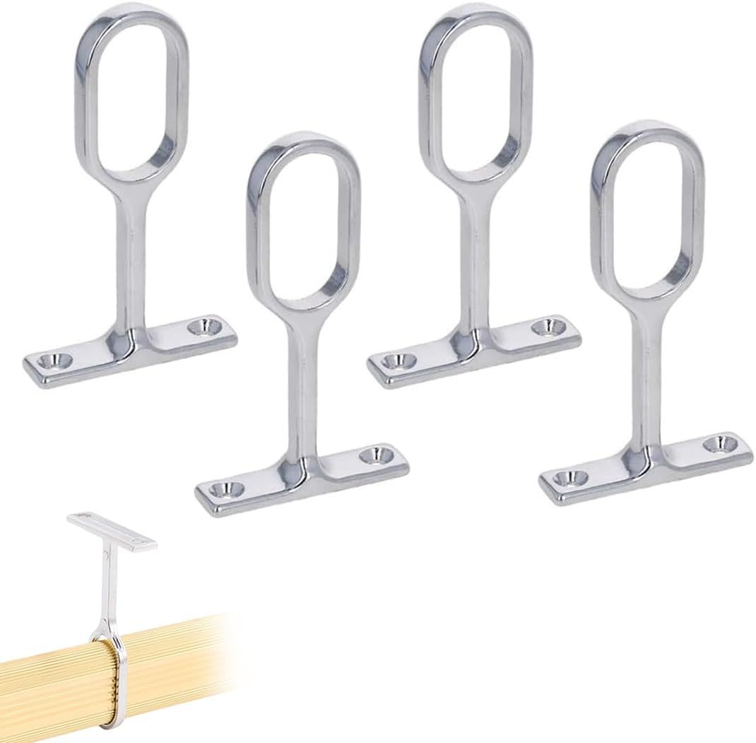 Ovales Kleiderstangen-set, Mittelstütze Für Ovale Kleiderstangen, Ovale Stützen Für Kleiderstangen, Kleiderstangenstütze, Metall-kleiderstangenstütze (4 Stück)