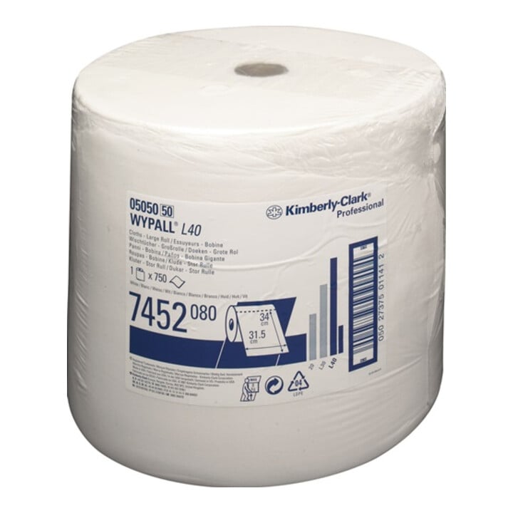 Wypall Wischtuch Wypall L40 7452 L.ca.315 Mmxb.ca.310 Mmweiß 1-lagig 750 Tücher / Rolle