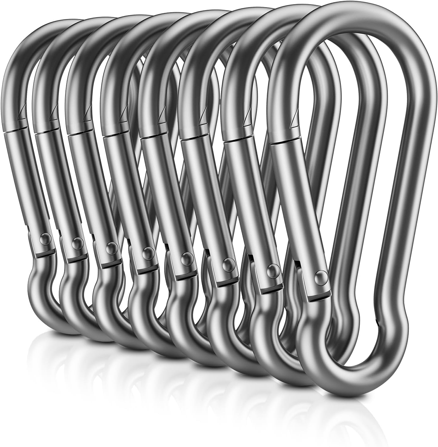 Robuste Karabinerhaken, 【rostfrei】 617 Kg Tragkraft, Edelstahl 304, 6 Cm D-ring-karabinerhaken Mit Federmechanismus Für Fitnessstudio, Hundeleinen, Camping, Auto Und Bauernhof