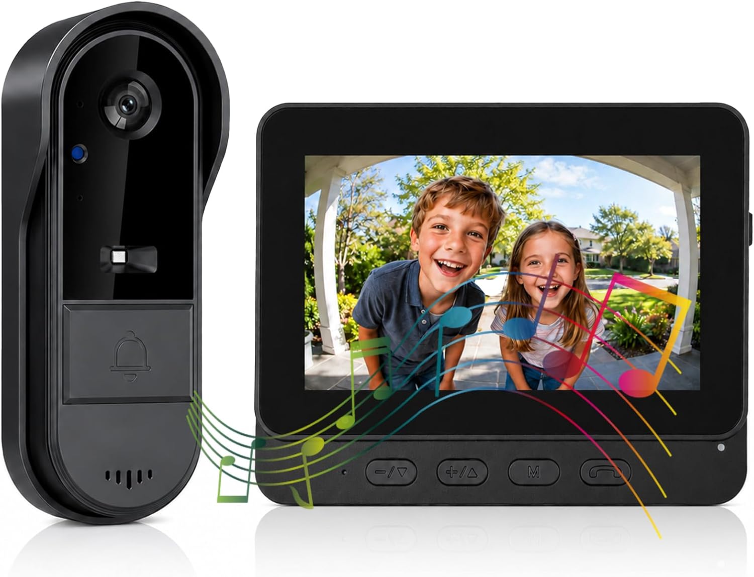 Freisprechanlage Mit Externer 1080p-außenkamera, 4,3-zoll-visiophone Ohne Fil-kamera, Externer Freisprechanlage Mit 170°-sichtwinkel, Privatem Heim-videotelefon, Usb-schnittstelle