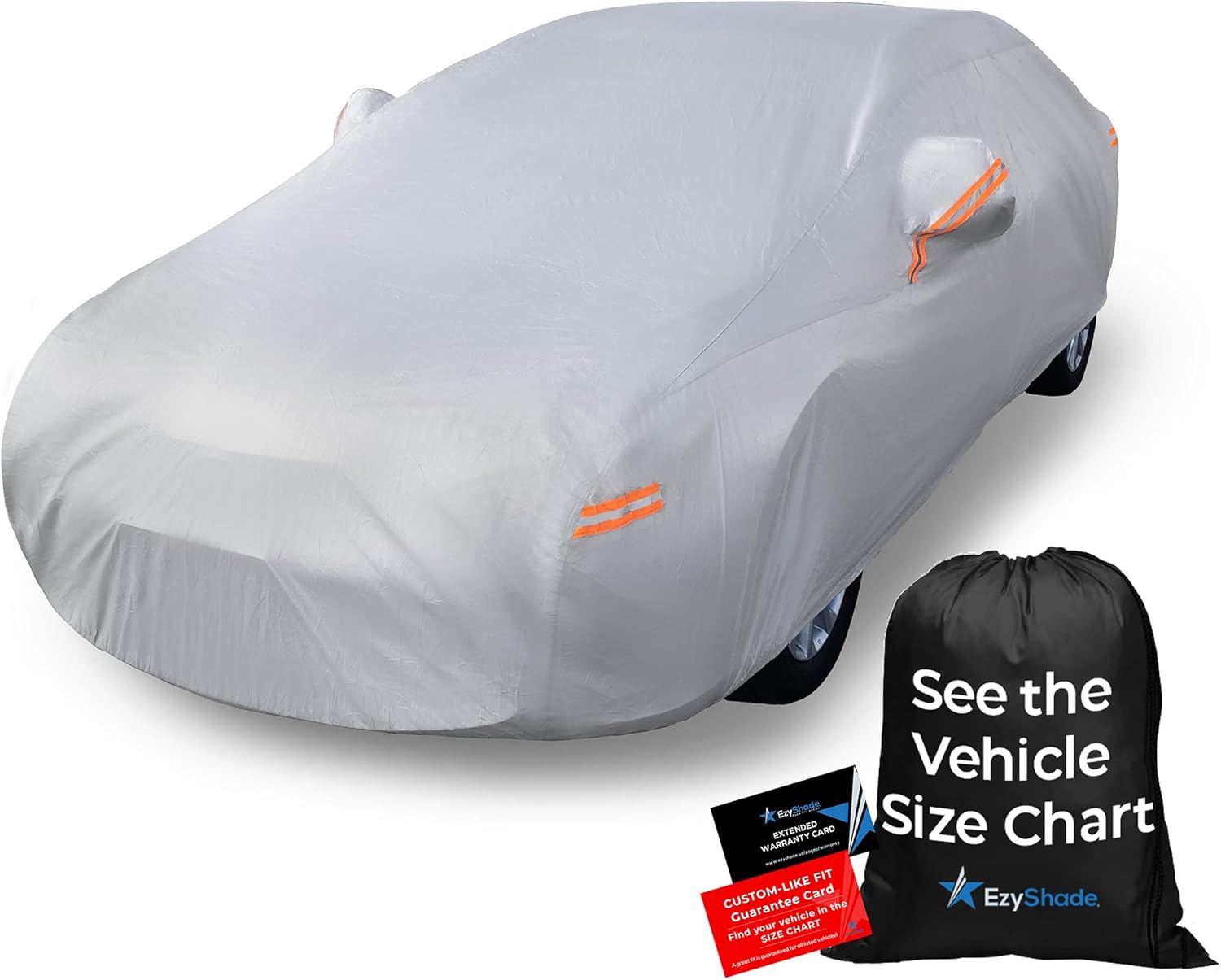 Ezyshade 10-lagige Autoabdeckung, Wasserdicht Und Wetterfest – Siehe Größentabelle – Autoabdeckungen & Schneeschutz – Komplettabdeckung Für Den Außenbereich – Winter, Regen, Sonne, Suv, Limousine. Grö