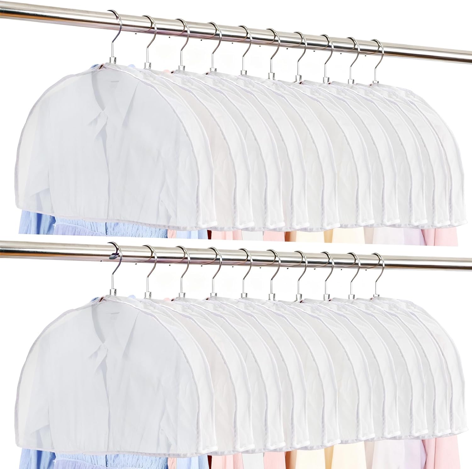 Foraineam 20er-pack Schulterüberzüge, Atmungsaktive Staubschutzhüllen Für Anzüge, Mäntel, Jacken Und Kleider Zur Aufbewahrung Im Kleiderschrank