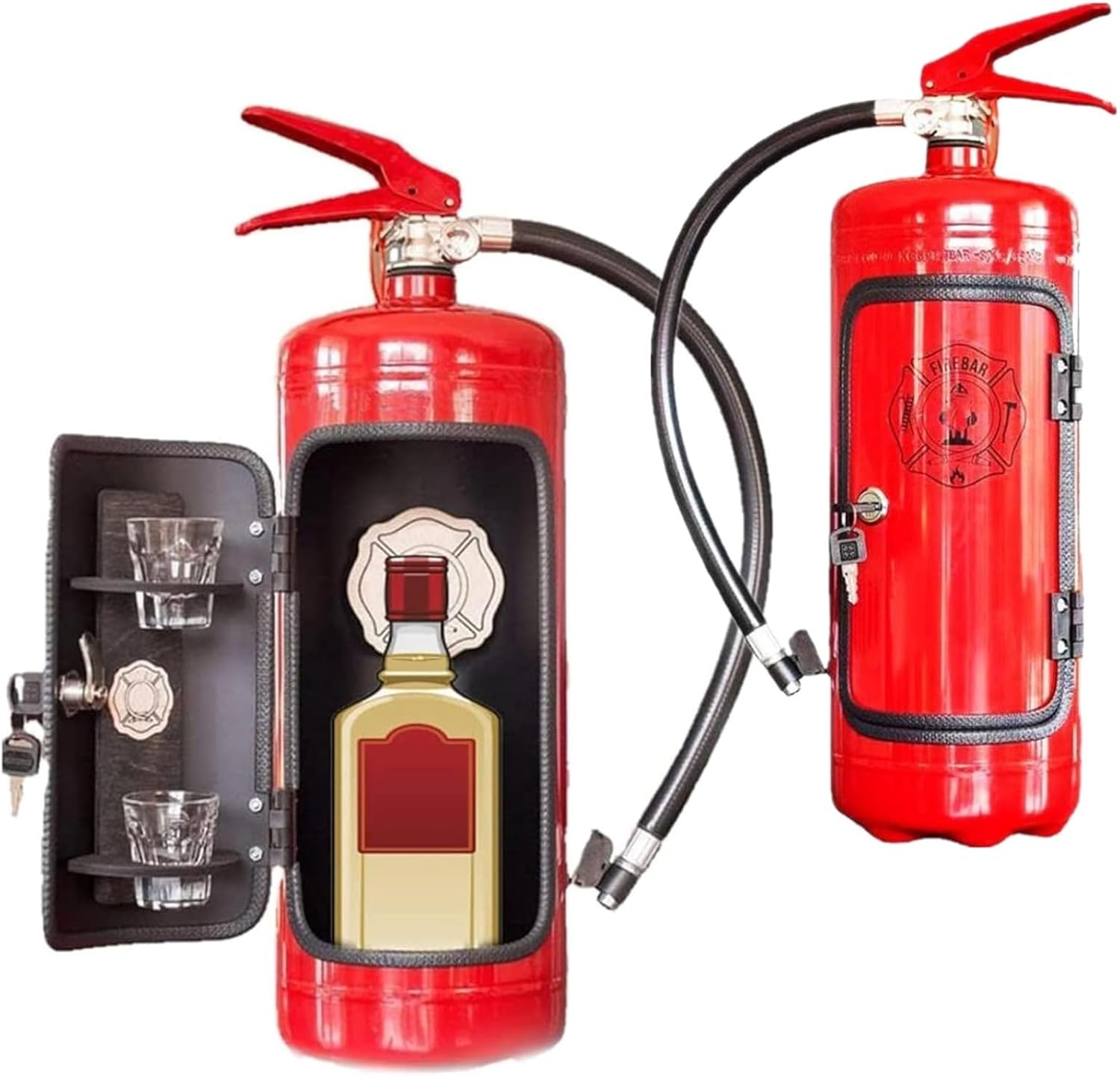 Kreatives Feuerlöscher-weinlager- Und Minibar-set, Tragbarer Flaschenhalter, Whisky- Und Weinkühler, Einzigartige Bardekoration Für Hauspartys, Veranstaltungen Und Feuerwehrbegeisterte (rot)