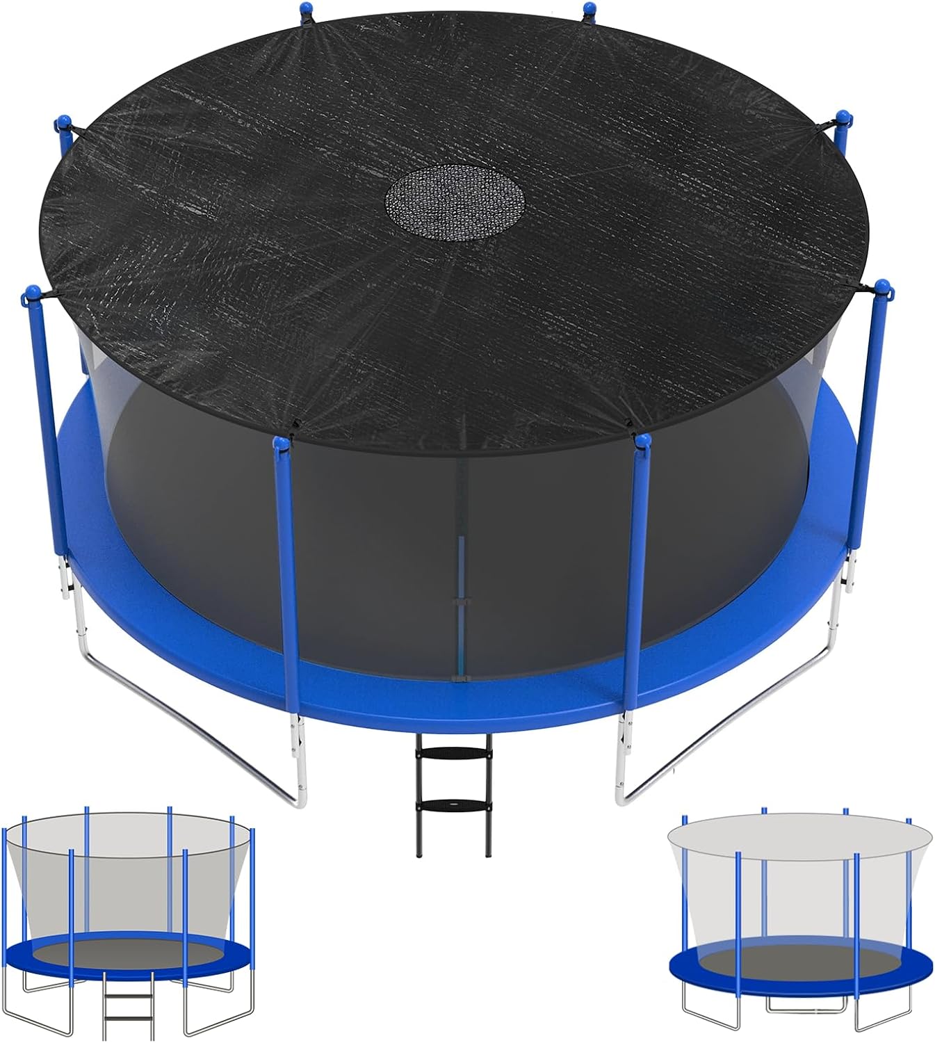 Robuste Trampolin-sonnenschutzplane, Universell Für 6/8-zoll-stangen, 4,27 M Reißfeste Plane Mit Mittigem Netzablauf, Schützt Vor Laub Und Bietet Sonnenschutz Für Den Spielplatz Im Garten.