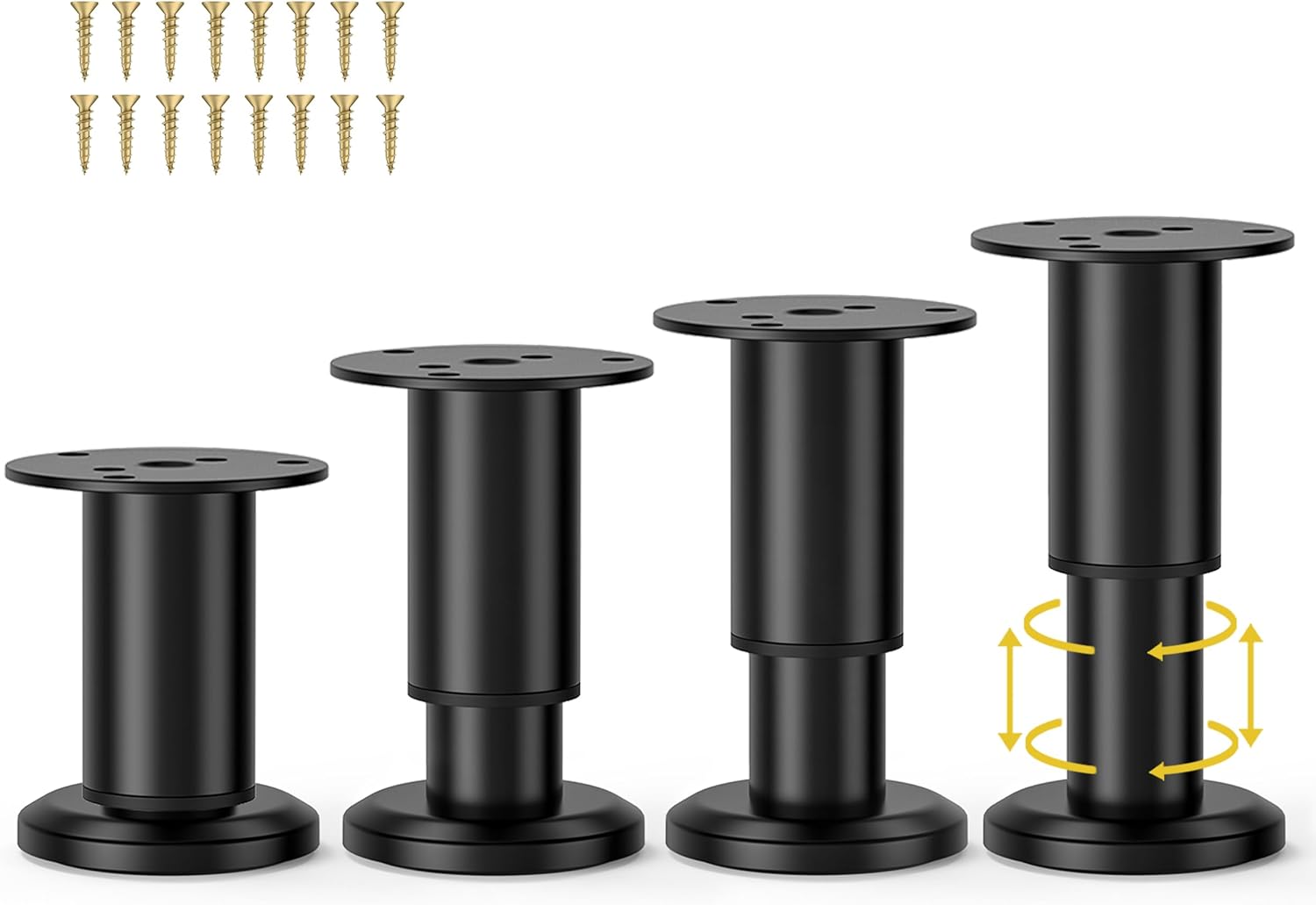 Wlrrcwdttc 4 Stück Verstellbare Möbelfüße Aus Metall, 8–12 Cm, Verstellbare Schrankfüße Für Sofa/bett/sessel/couch/kommode/tisch, Robuste Ersatz-bettbeine Für Bettgestell/bettlatte