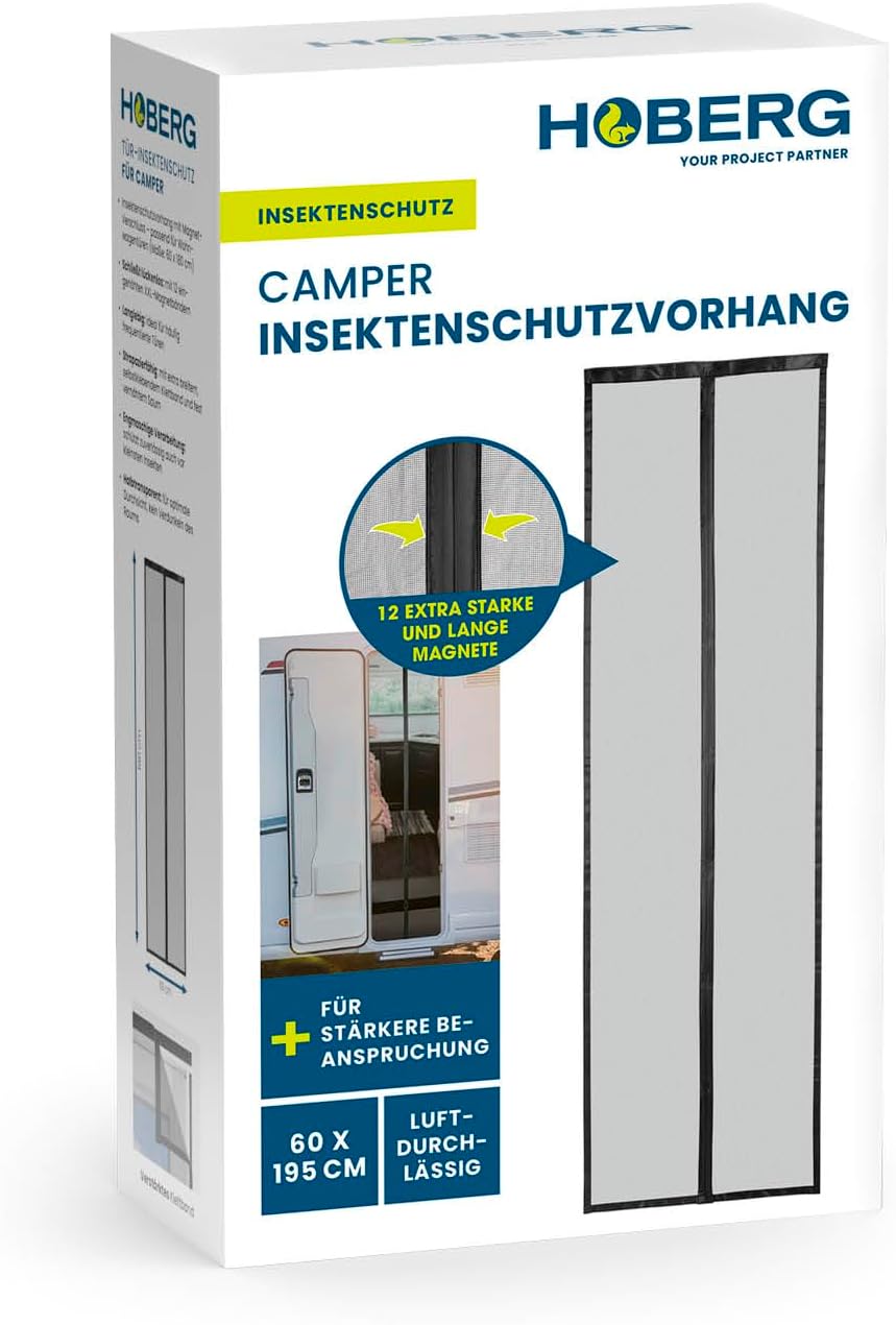 Hoberg Rideau Insektenschutz Für Wohnwagen 60 X 195 Cm Porte Moustiquaire Mit Magnetbändern Xxl Porte Moustiquaire Für Wohnwagen Moustiquaire Magnétique Automatische Fermeure