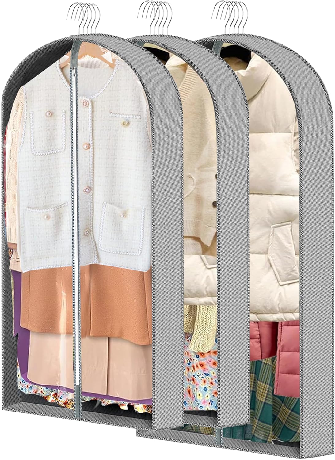 Kleidersäcke, 40" & 50", Peva, Mottenfest, Atmungsaktiv, Staubdicht, Zum Aufhängen Von Kleidung, Z. B. Für Schlafzimmer, Anzüge, Wattierte Kleidung, Hemden, Zum Schutz Vor Staub