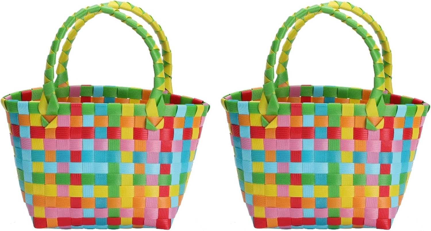 Stück Aufbewahrungskörbe, Einkaufstaschen, Marktkörbe Für Damen, Handtaschen, Einkaufstaschen, Regalorganizer, Kleine Spielzeug-reisetaschen, Kunststoff, Gewebt