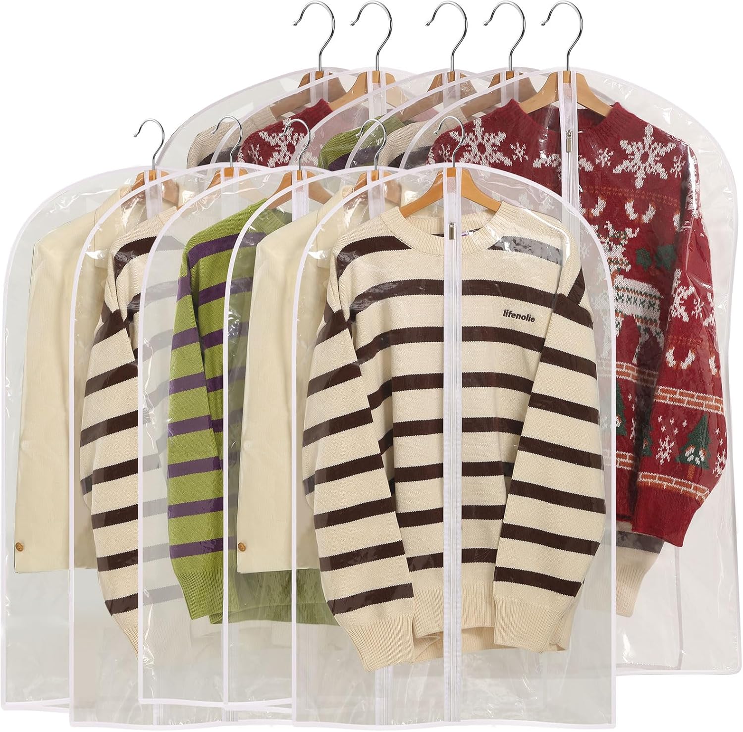 Transparente Kleidersäcke Zum Aufhängen Von Kleidung, 40" Anzugsäcke Zur Aufbewahrung Im Kleiderschrank, Staubdichte Anzugshüllen Aus Kunststoff, Kleiderschutzbeutel Mit Reißverschluss Für Mäntel, Jac