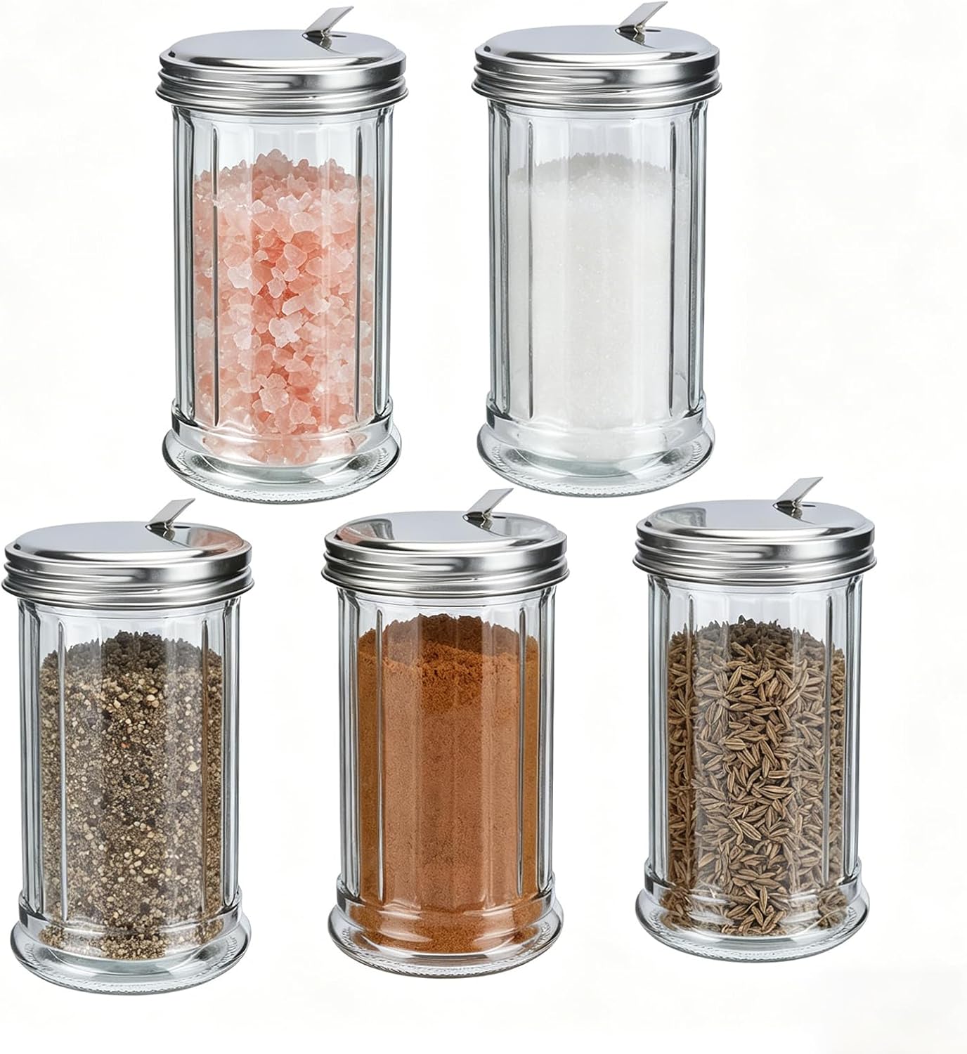 Zoyiancy Lot 5 Verteiler In Saftiger, Transparenter Und Vegetarischer Kuvertüre In Einer Vielzahl Von Unlöslichen, Salières Und Gewürzen Der Küche Zum Ausgießen In Comptoirs, Cafés, Bars, Restaurants