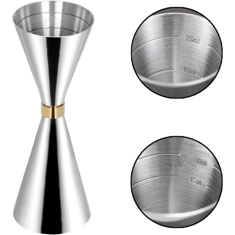 Messbecher Jigger, Japanischer Stil Messbecher Cocktail Jigger 1 Oz / 2 Oz, Hochwertiger Messbecher Jigger, Doppelter Barmaß Aus Edelstahl, Für Party Getränke Wein, Cocktail, Bar Craft
