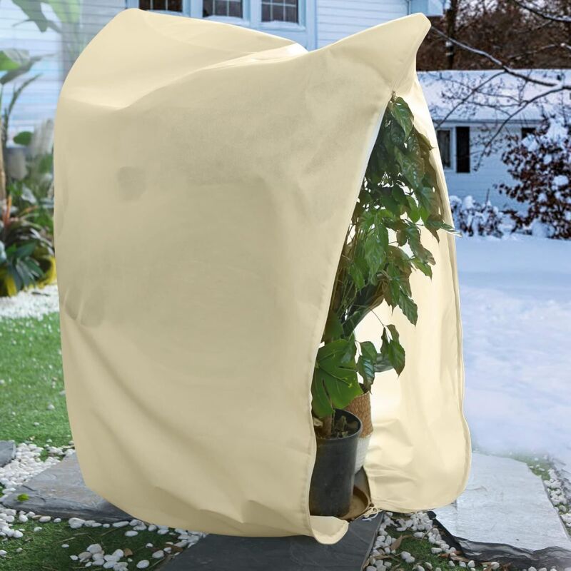 2,4x2m Winterschutzvlies, Pflanzenschutz Winter Mit Kordelzug Und Reißverschluss, Wiederverwendbares Winter-pflanzenschutzgewebe Vor Frost, Reif, Insekten