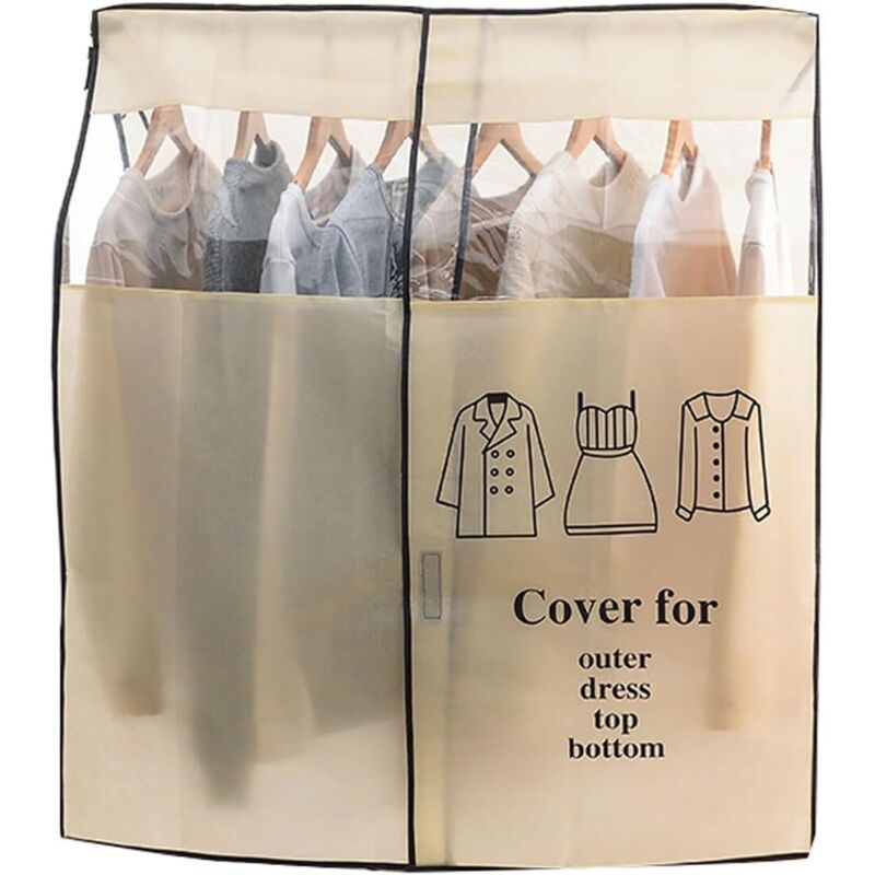 Aufbewahrungstaschen Für Kleidung, Aufbewahrungstaschen Für Hängende Kleidung, Aufbewahrungstaschen Aus Vliesstoff Für Hemden, Anzüge, Mäntel, Haus, Schlafzimmer (beige, 120 X 120 Cm)
