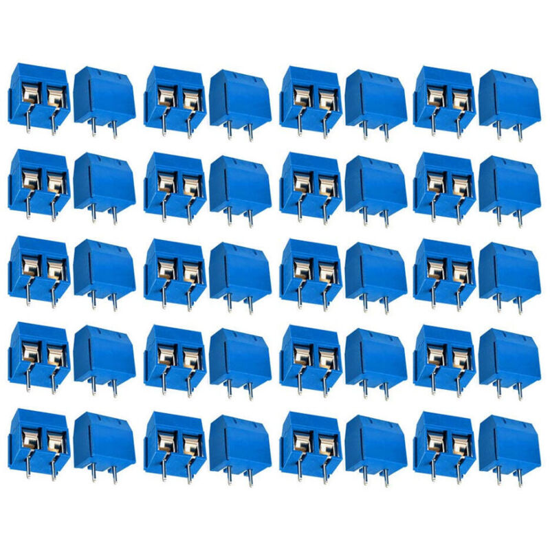 110 Stück Pcb Schraubverbinder, 5mm Blaue Löt-klemmenleiste, Leiterplatten-schraubklemme 2-polig (pin)