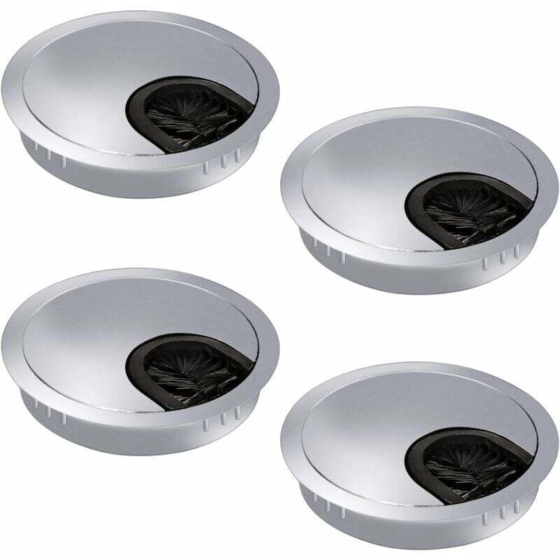4er-pack Kabeldurchführungen 60 Mm – Kabeldurchführung – Schreibtischdurchführung Mit Bürstendichtung Für Büro/schreibtisch/arbeitsplatten – Metall