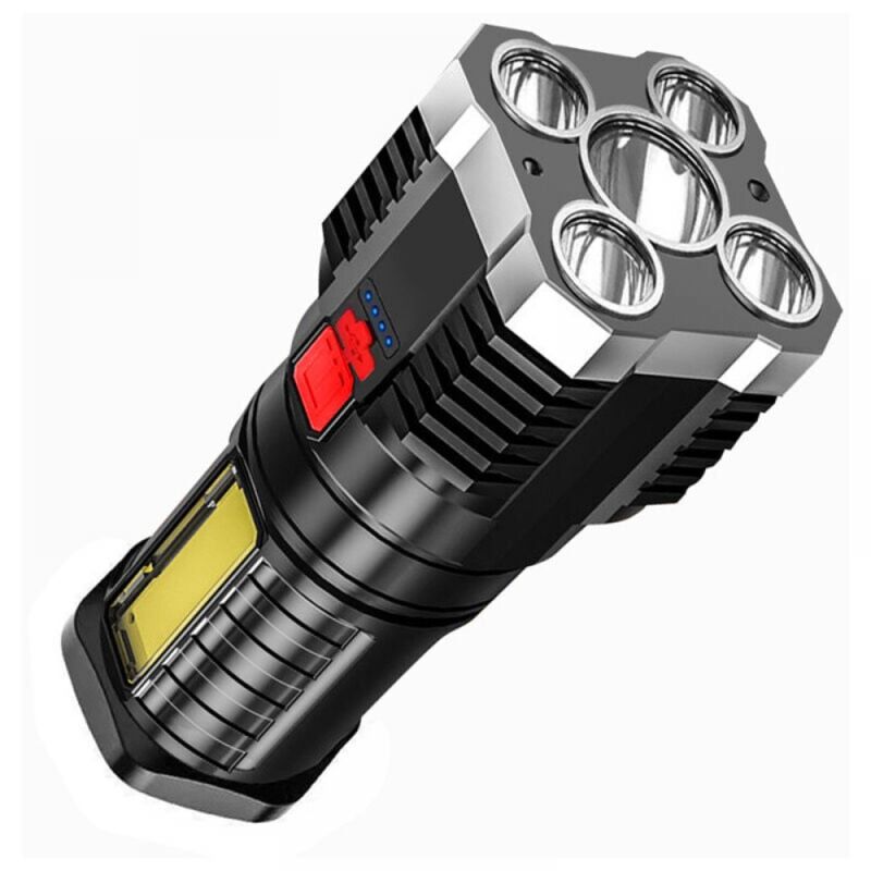 Ultrahelle Led-taschenlampe, Wiederaufladbar, 10.000 Lumen, Wasserdicht Ip65, Einstellbarer Zoom – Silber