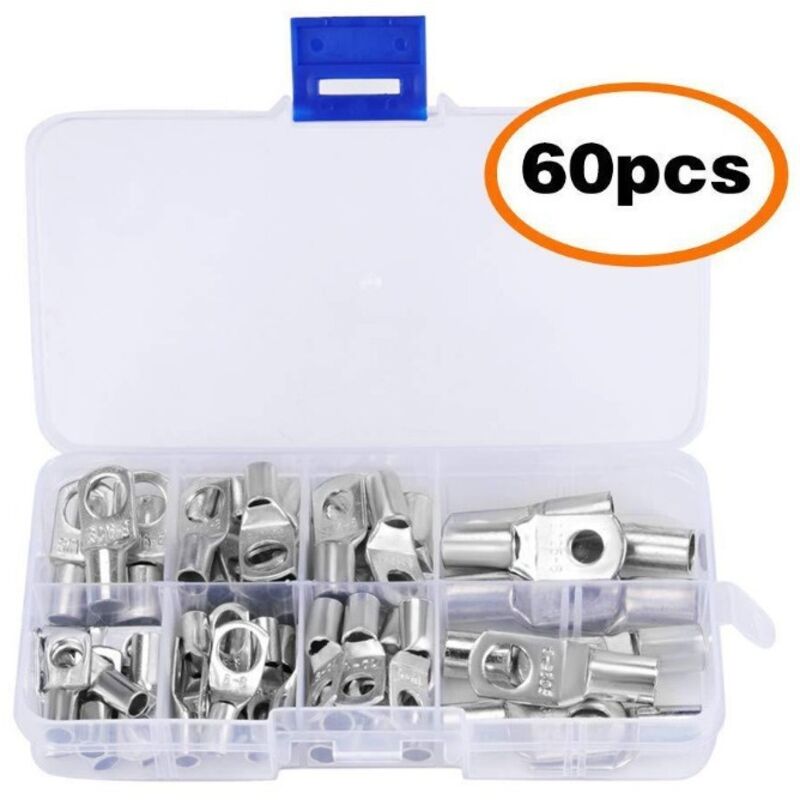 Elektrische Kabelschuh-ringöse, 60 Stück, Sc6-25 Serie Verzinnter Kupferverbinder, Crimp-/lötverbindung Geeignet Für 6mm² 8mm² 10mm² 16mm² 25mm² Kabel