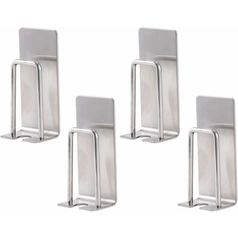 4 Stück Wand-zahnbürstenhalter Edelstahl Selbstklebendes Rack Für Badezimmer Praktische Aufbewahrung (silber)
