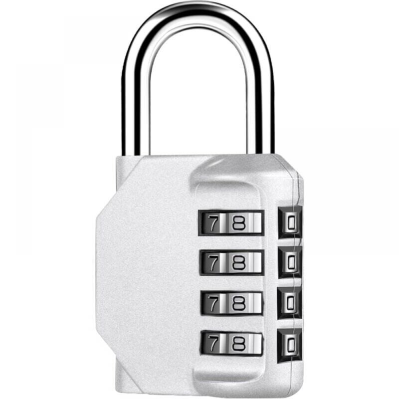 Vorhängeschloss Code 4 Ziffern, Zinklegierung Wasserdichtes Zahlenschloss, Rostfreies Spindschloss Code Für Schrank Gym Garage Werkzeugkasten (silber)