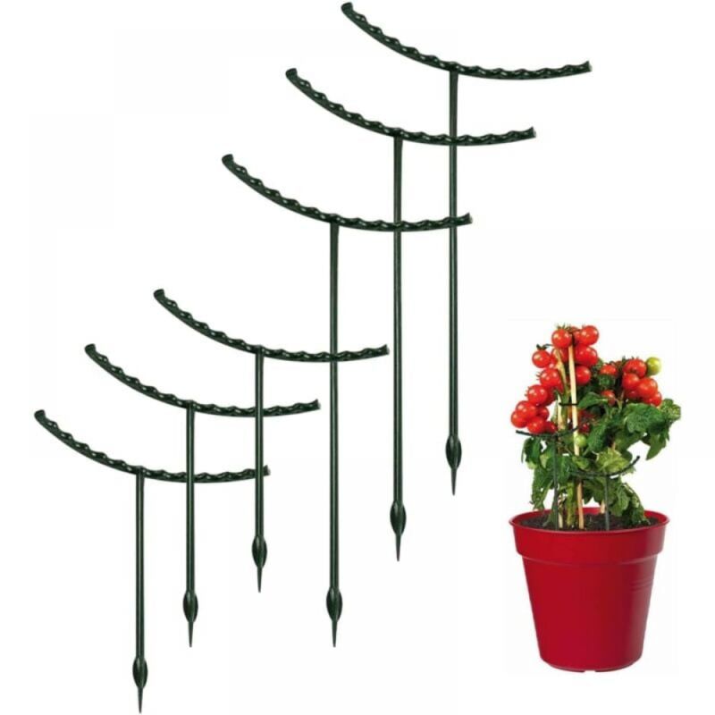 6er-set Pflanzenstützen, Stützen Für Kletterpflanzen Und Blumen, Halbrunde Pflanzenstütze Garten Pflanzenstützring Grün Für Blumen Und Stauden