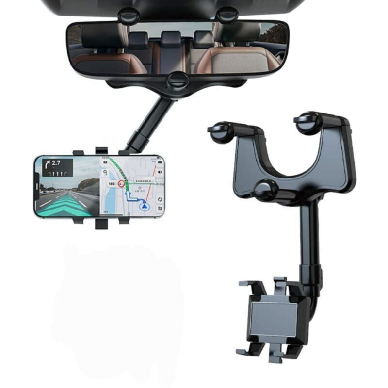 Auto-handyhalterung Für Rückspiegel, Auto Handyhalterung 360° Drehbar Und Einziehbar Für Alle Smartphones