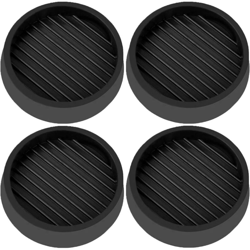 Set Mit 4 Runden, Rutschfesten Möbeluntersetzern Aus Gummi, Bodenschutz Für Betten, Sofas, Tische Und Stühle, 7,5 Cm, Schwarz