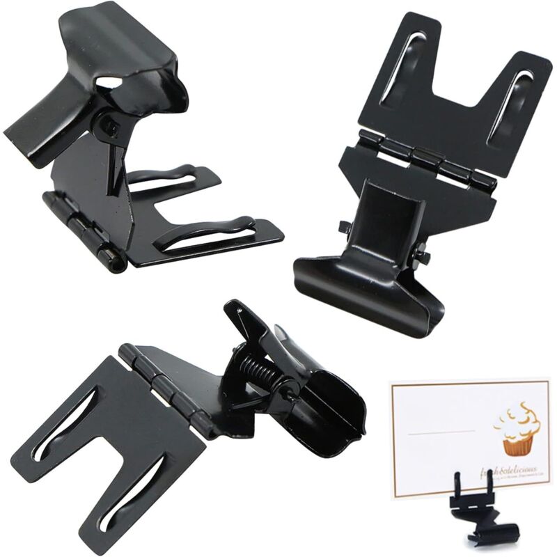 10 Stück Schwarz, Preisschild-clip Kartenhalter - Etikettier-clips Aus Metall, 5,2 2,8 Cm, Kartenhalter Für Preisschild Foto-halter Hochzeit Memo Büro Geburtstag.
