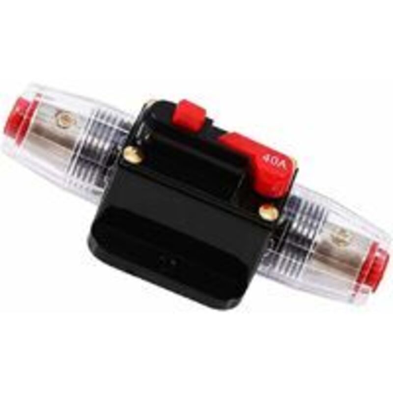 40a Wasserdichter Auto-leistungsschalter, Inline-sicherungshalter 12v-24v Dc, Manueller Rückstellschalter Auto-audio-sicherung, Inline-sicherungsblock (20a)
