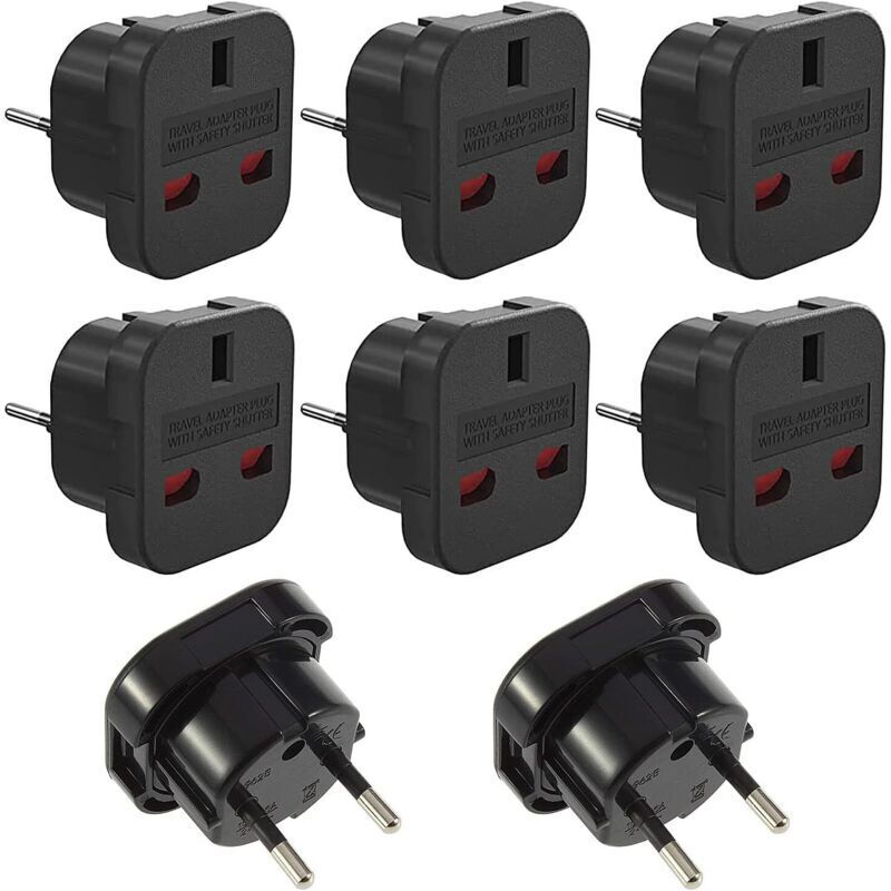 8 Stück Englischer Stecker Adapter Deutsch/europa, Reiseadapter Stecker Uk Auf Eu, Steckeradapter Uk 3 Stifte Auf Europa/deutsch 2 Stifte