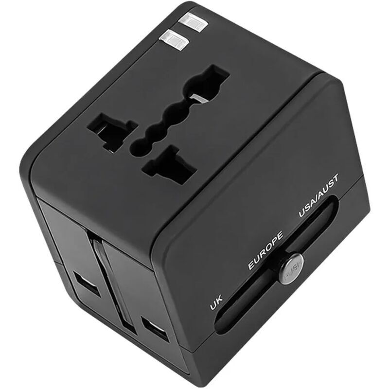 Universal-steckeradapter, Universal-reiseadapter, Reiseadapter Mit 2 Usb, Reiseadapter Geeignet Für 150+ Länder