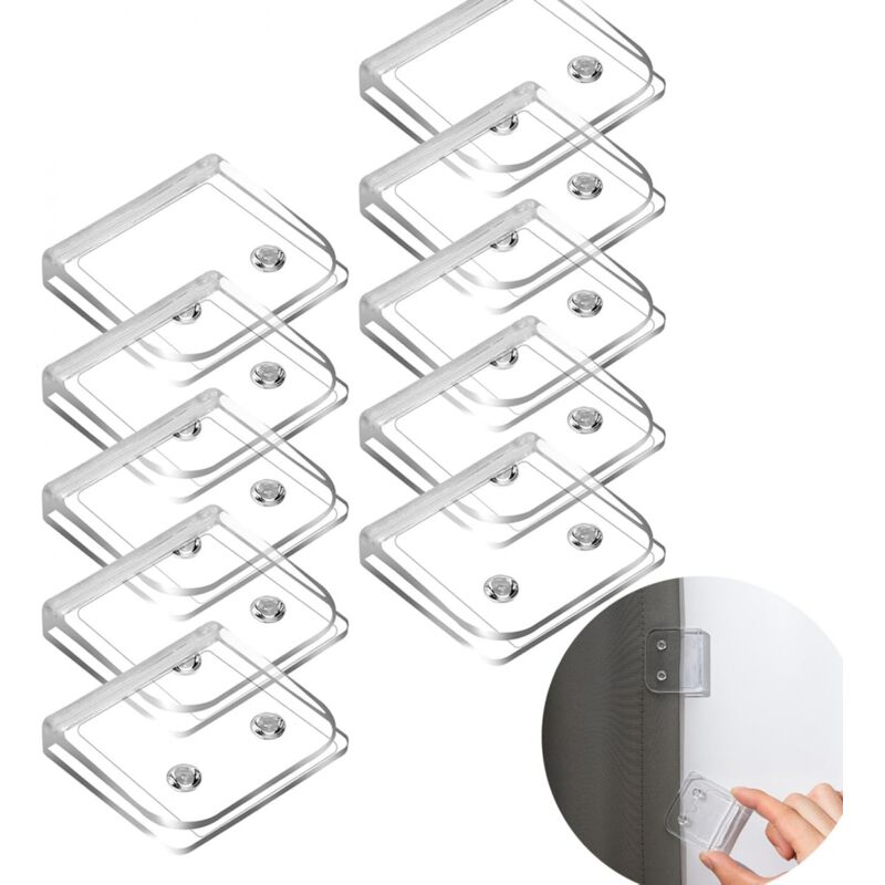 10er-pack Selbstklebende Duschvorhangclips, Spritzschutzclips, Ohne Bohren, Zur Befestigung Von Duschvorhängen Und Fenstervorhängen