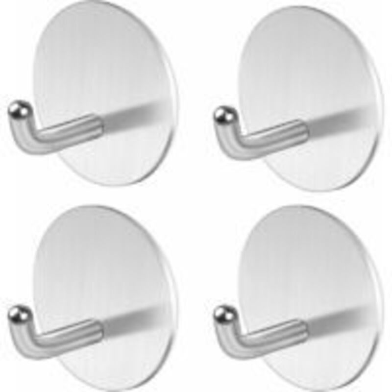 4 Stück Selbstklebende Haken Wandhaken Edelstahl, Handtuchhaken Badezimmer Haken Wand Ohne Bohren Küchenhaken Türhaken Geschirrtuchhalter Klebehaken