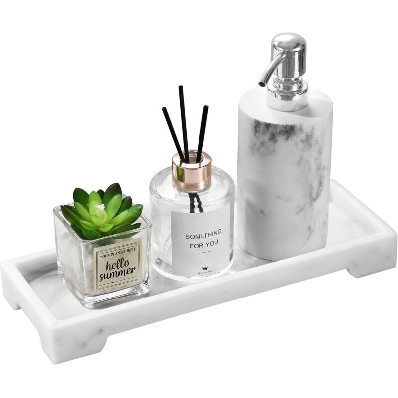 Ablage Für Das Badezimmer, Organizer Für Kerzen, Seifen, Handtücher, Parfüms, Schmuck, Dekorative Objekte, Weißer Marmor