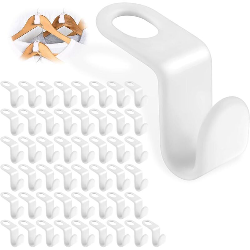 Weiße Verbinder Für Kleiderbügel, 1,8 X 4 Cm, 50er-pack, Stapelbare Haken, Garderoben-organizer, Aufbewahrung, Multifunktionale Verbinder.