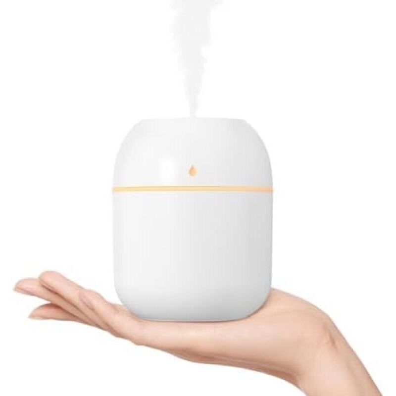 Mini-usb-luftbefeuchter, Tragbar Für Auto, Büro, Schlafzimmer, Automatische Abschaltung, 2 Vernebelungsmodi, Ultraleise, 220 Ml, Weiß