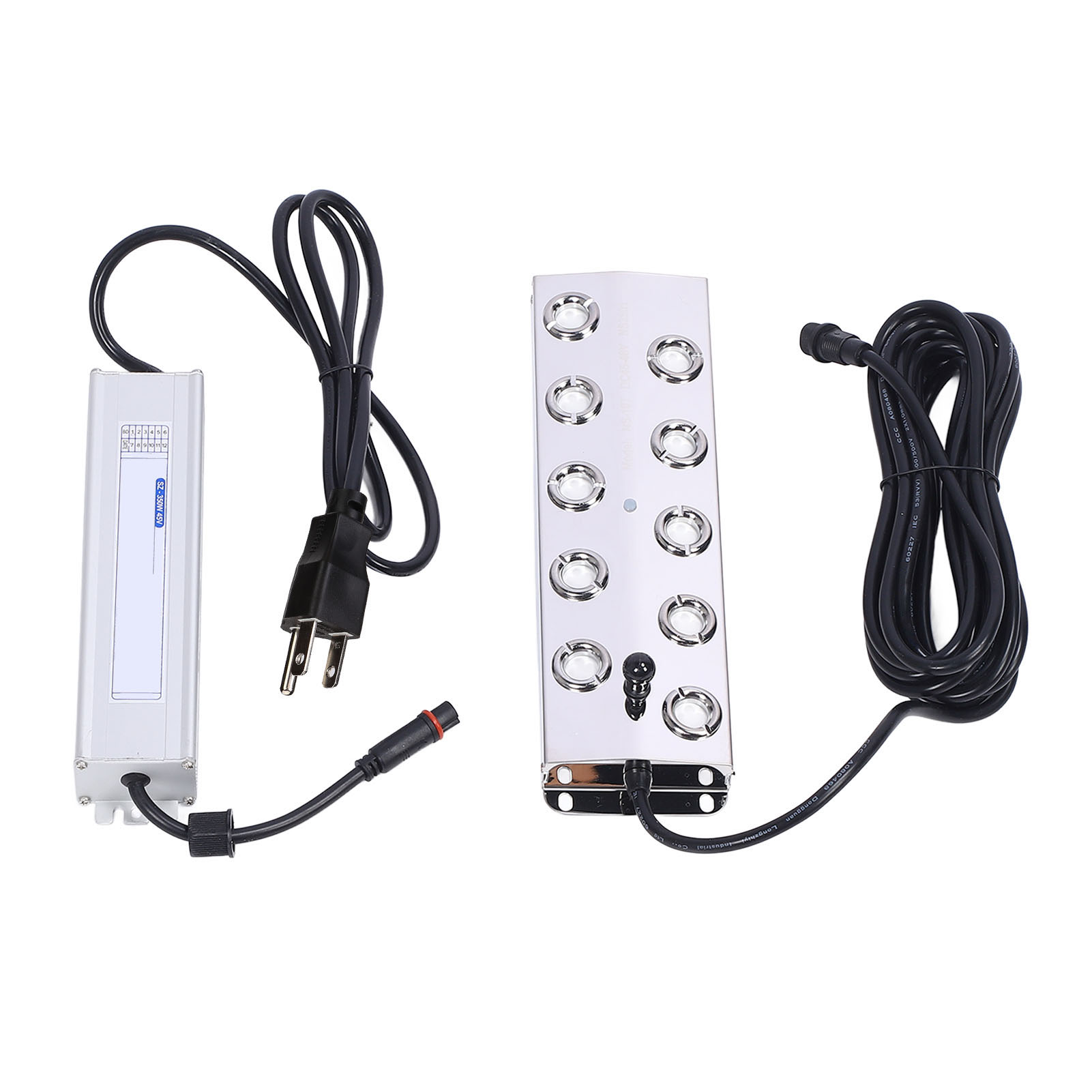 Ultraschall-nebelsystem Mit 10 Düsen, Durchflussrate 9.000 Ml/h, 350 W Netzteil, Ip67, Für Landschaftsbau, Garten Und Teich (us-stecker).