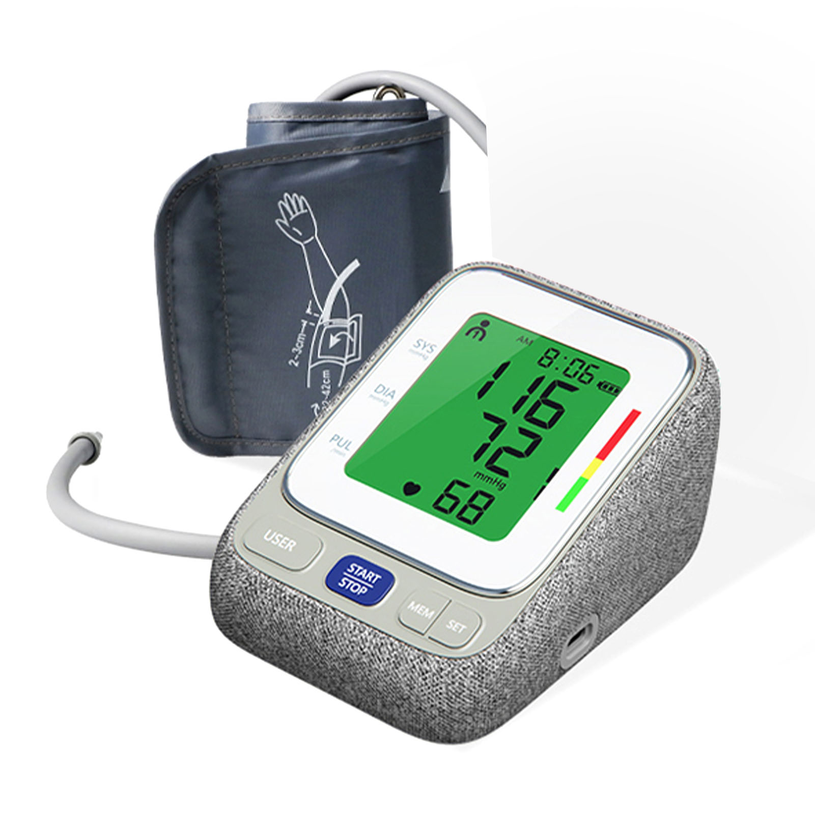 Elektronisches Oberarm-blutdruckmessgerät Mit Led-anzeige, Fc-bp110 Heimblutdruckmessgerät
