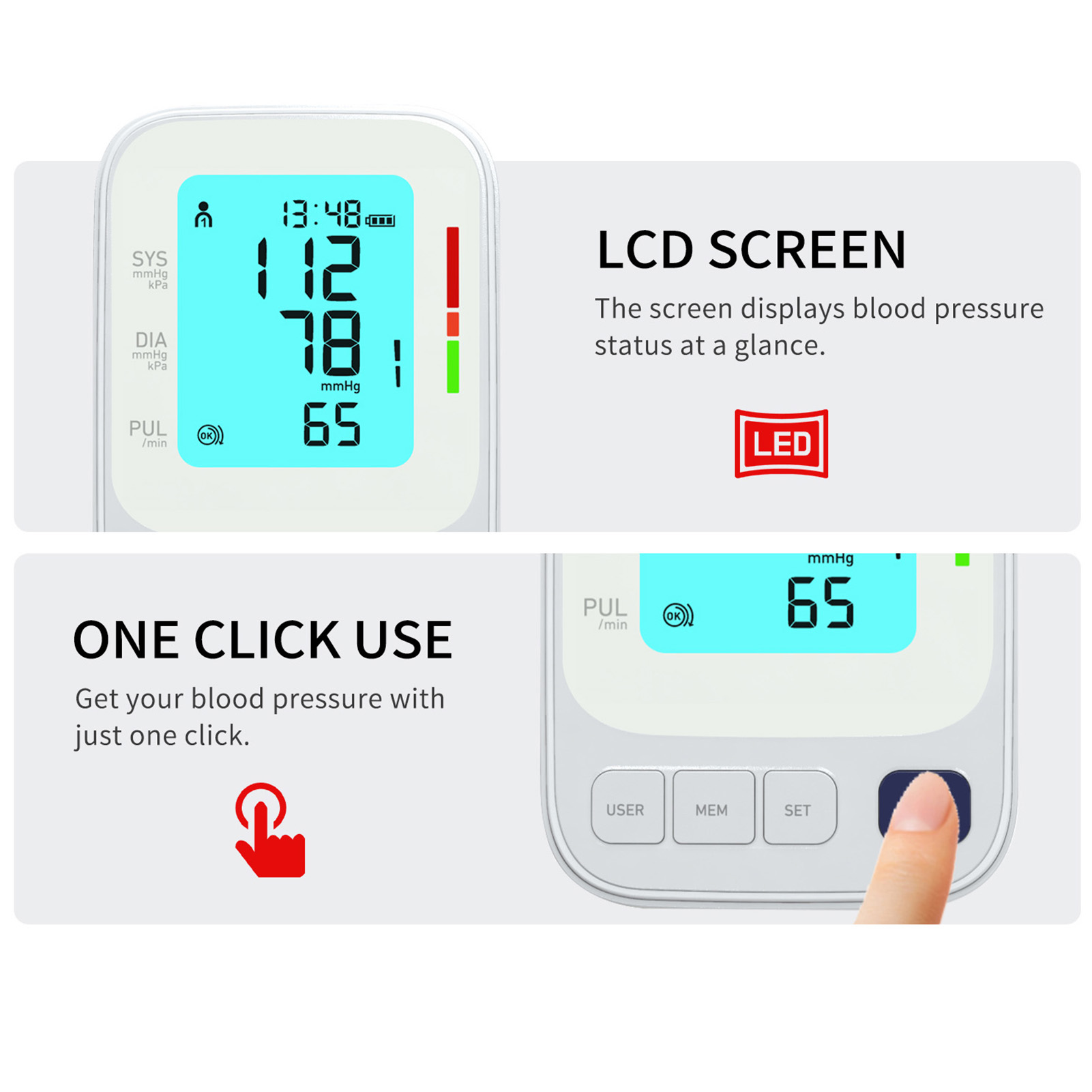 Präzises, Tragbares Blutdruckmessgerät Mit Manschette, Lcd-bildschirm Und Intelligenter Speicherfunktion Für Zuhause.