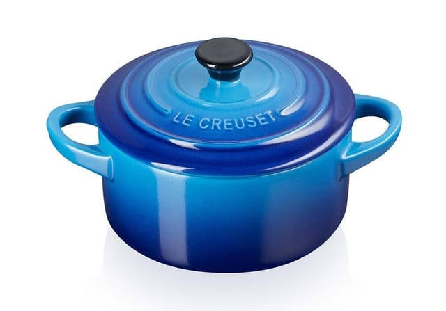 Le Creuset Mini Cocotte Steinzeug Azure Blau 10X5cm