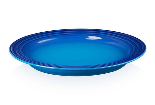 Le Creuset Frühstücksteller Steinzeug Azure Blau 22cm