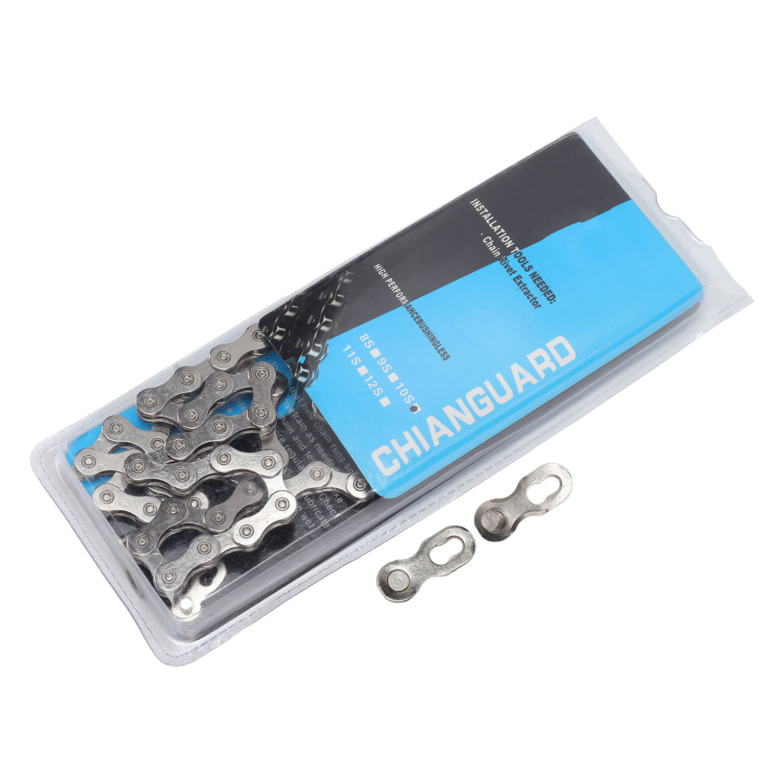2-gliedrige Mountainbike-kette, 10 Gänge, 116 Verstellbare Glieder, Stoßfest, Silberfarben, Kompatibel Mit Rennrädern.