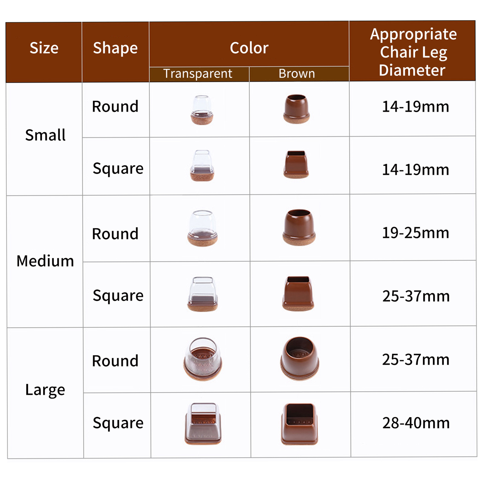 Set Mit 8 Stuhlbeinschonern Mit Filzspitzen Zum Schutz Von Möbelbeinen Und Hartholzböden (geräuschlos Und Kratzfrei).